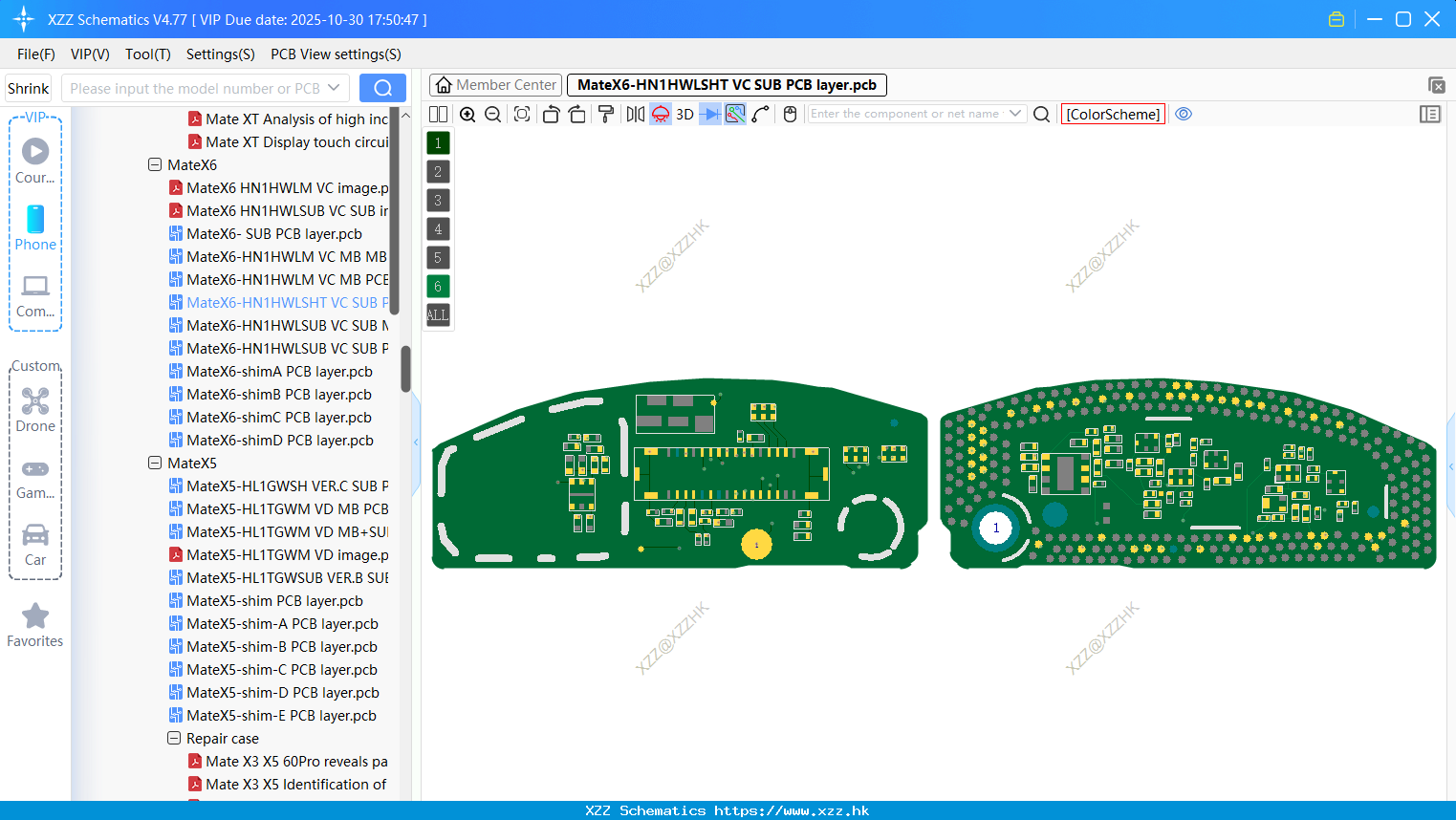 Huawei MateX6-HN1HWLSHT VC SUB PCB Layer